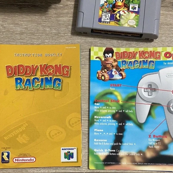 Diddy Kong Racing (Nintendo 64, 1997) N64 With Manual + Insert - Picture 3 of 4